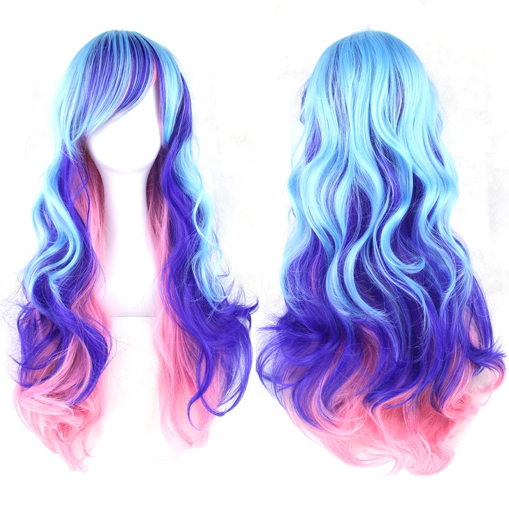 

synthetic lace front wigs heat resistant colored cosplay wigs for white women, Pic showed/pure color/ombre color