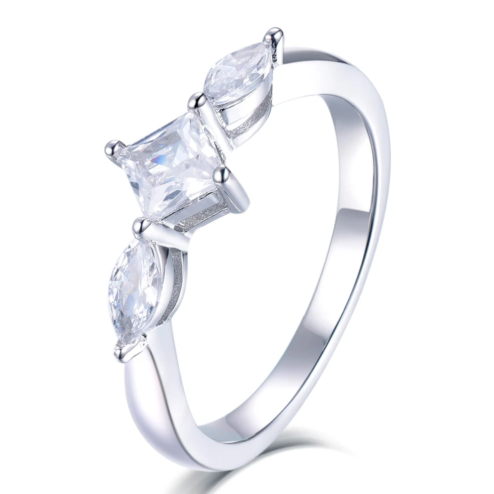 

SKA 925 Sterling Silver Jewelry Latest Design Jewelry Elegant Appearance Princess Cut Marquise Cubic zirconia Silver Ring