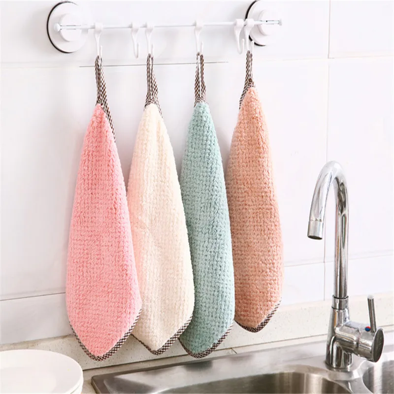 

Kitchen Cleaning Cloths Super Thicker Absorbent Table Kitchen Hanging Clean Dish Washing Cloth Cleaning Tool H609