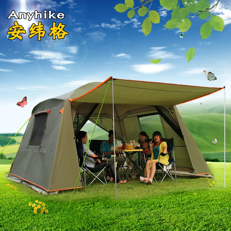 

Ultralarge Double Layer 5-8 Person Camping Tent Waterproof Windproof Tent Large Gazebo Family Barraca Outdoor Party Tent Carpas