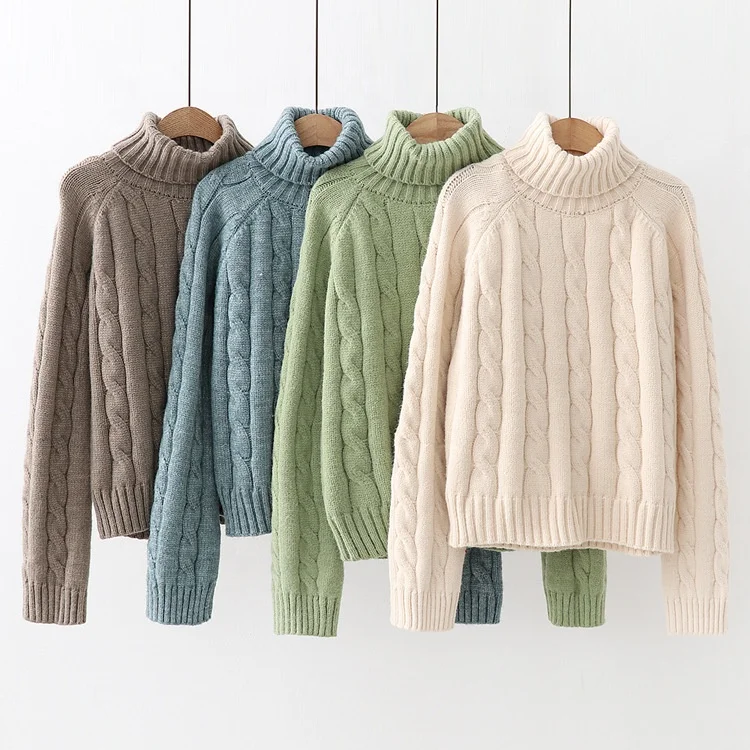 

OEM 2021SS ladies wool cashmere sweater knitted turtleneck jumpers sweater for women