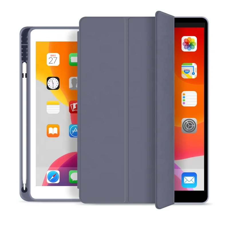 

Smart Soft Flexible Trifold Flip Cover Case for Apple iPad pro 11 7th Generation 10.2 12.9 with Pencil Holder have all model