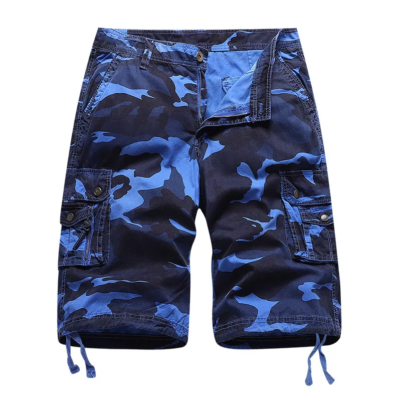 

2024 new Mens Casual Camouflage Summer cargo Shorts Men Middle knee length cotton streetwear Mid Workout Bermuda short pants