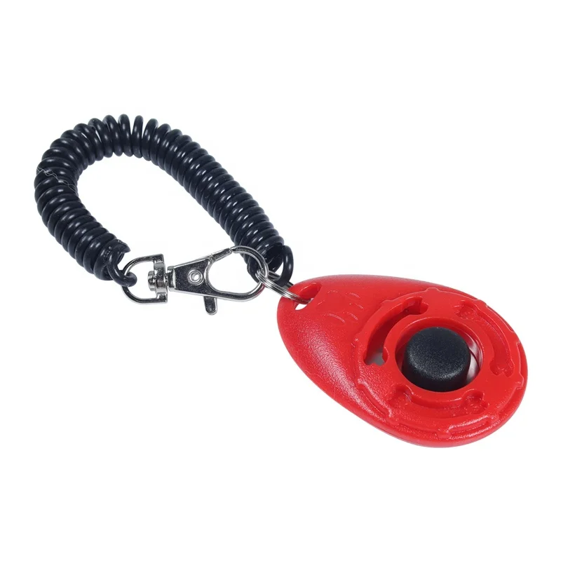 

Kimpets Customizable Logo Puppy Pet Trainer Product with Wrist Strap Dog Training Clicker, Black/white/red/green