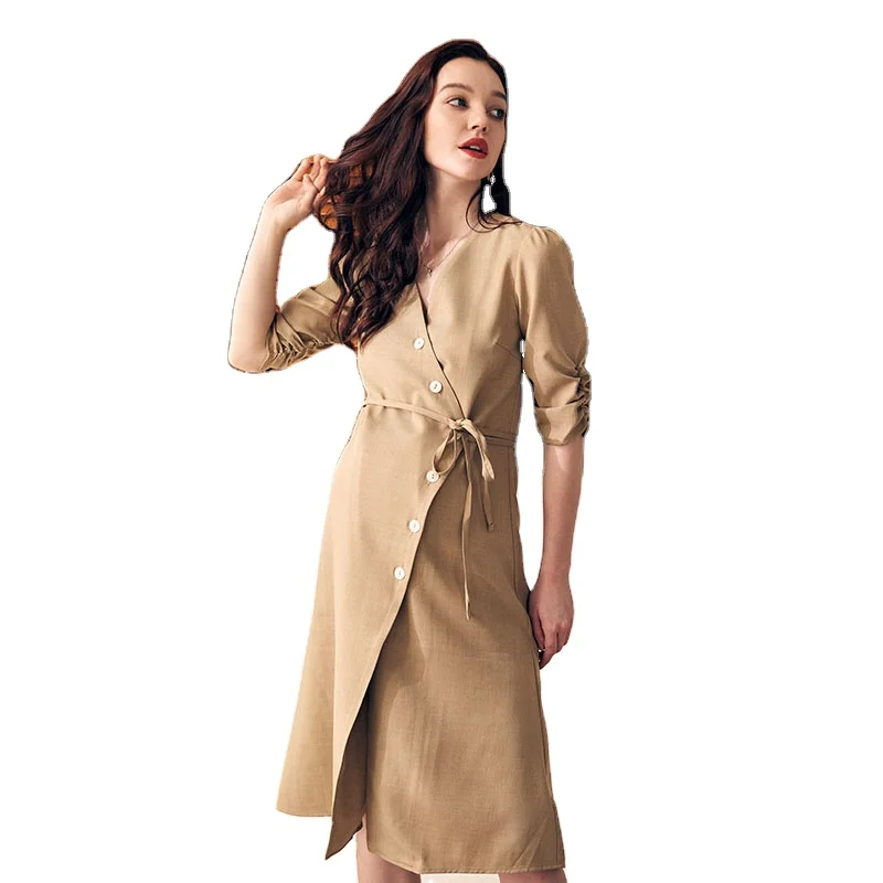 

High Quality Comfortable Maternity Oversized Shirt Pregnant Women Dress Formal Dress For Pregnant Women, Khaki, light apricot