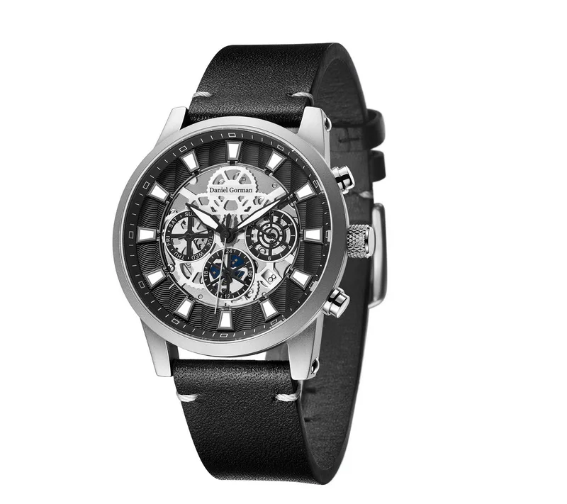 

Multifunction Waterproof Men Wrist Watch Mechanical Leather Band Watch