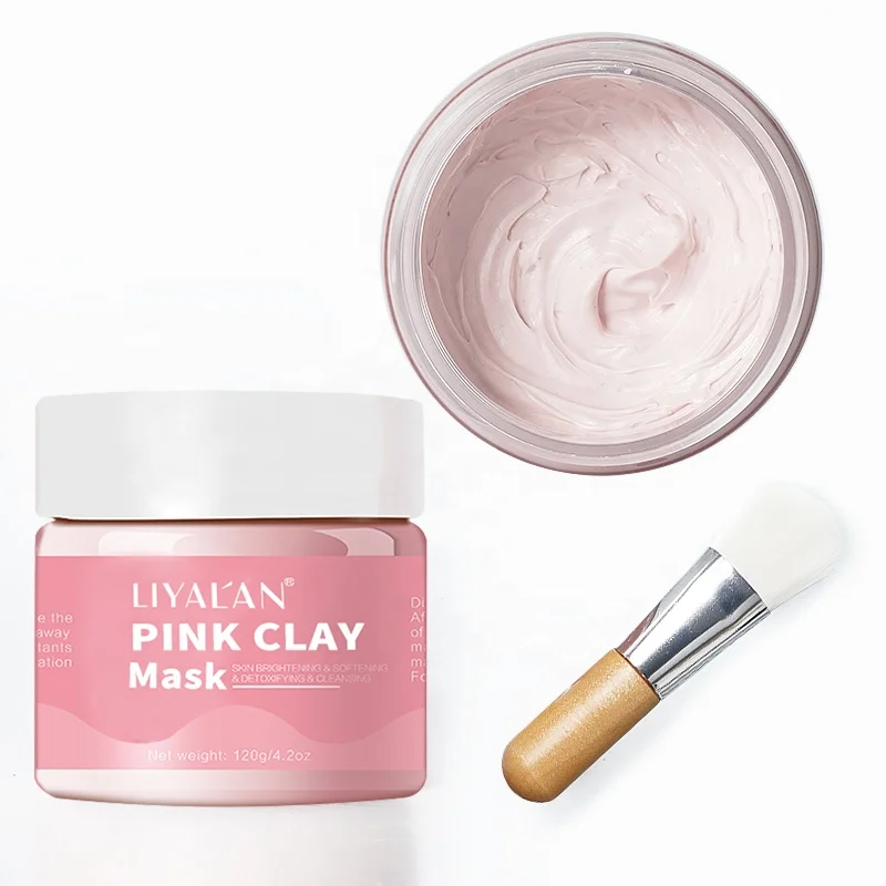 

Private Label Organic Maskss Face Skin Care Rose Bentonite Exfoliating Powder Mud Pink Clay Mask