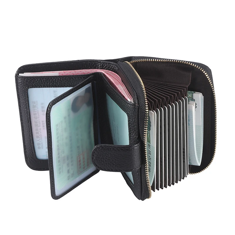 

Wholesale hot men women credit card purse bag organ cowhide driver license RFID multifunction true leather wallet