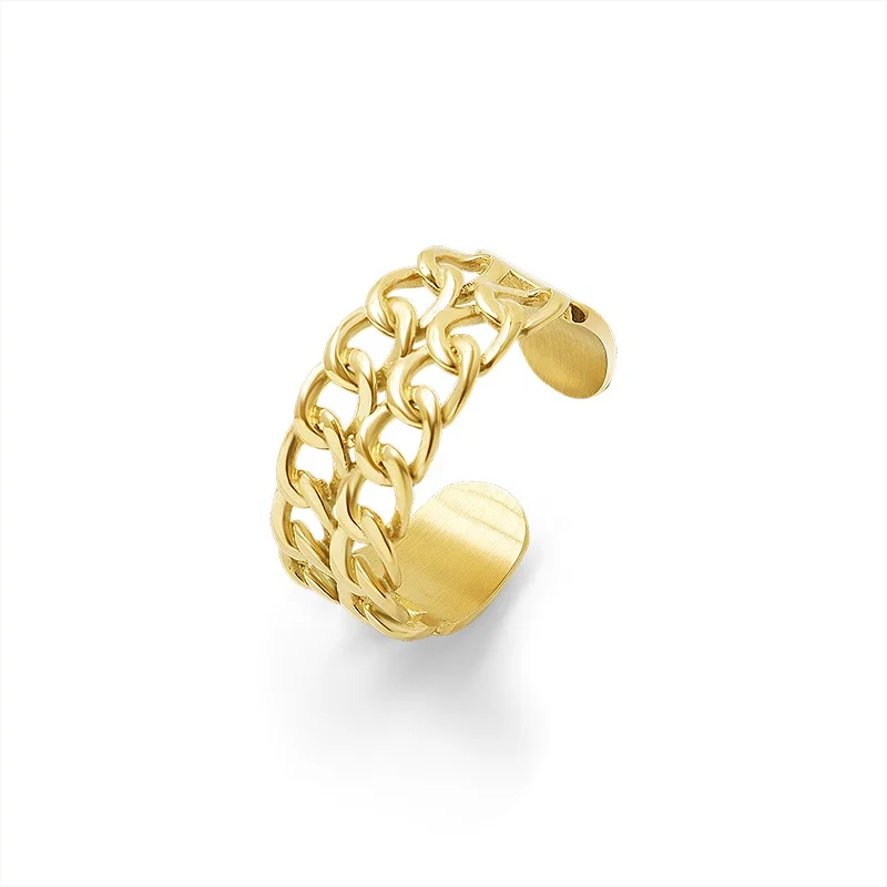 

Fashion Wholesale Trendy Mens Rings Women Stainless Steel Open Adjustable Ring