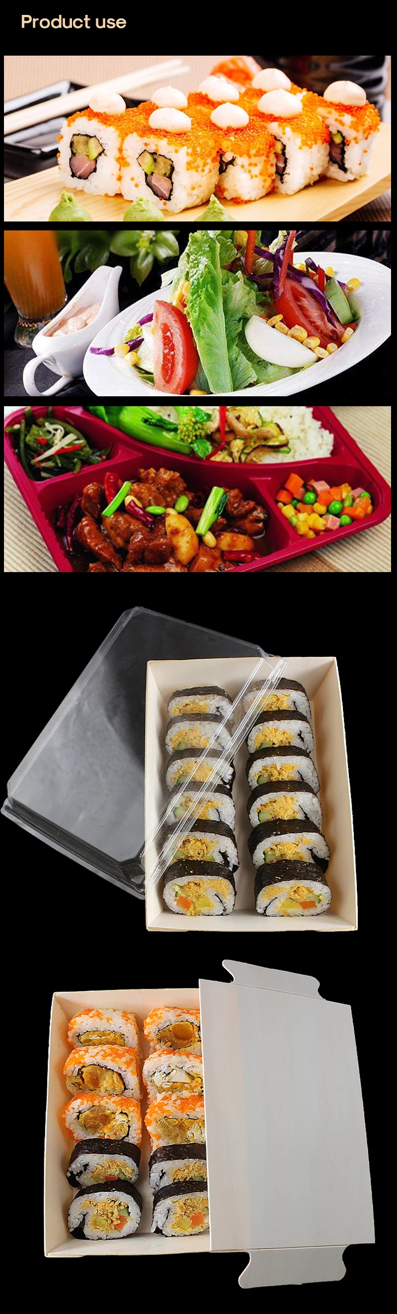 Biodegradable Disposable Ecofriendly Wooden Take Out Pastry Cake Lunch Sushi Tray To Go Box Takeaway Packaging Food Containers