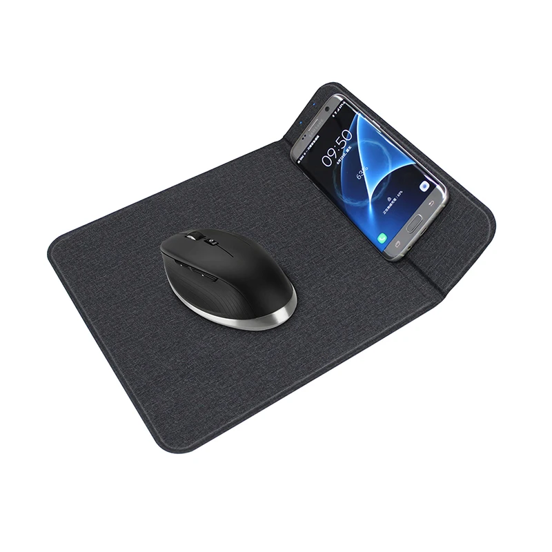 

multifunction intelligent security wireless charging custom gaming mouse pad, Black,blue