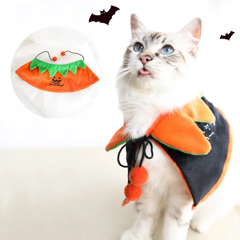 

Halloween pet dog pumpkin cloak cat bat wing killer deformation harness collar neck jewelry wholesale holiday pet accessories