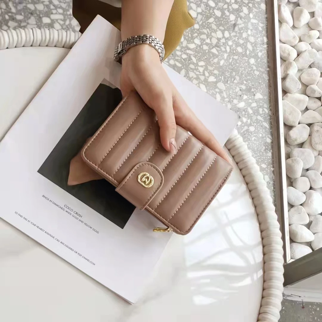 

Hot sales high quality genuine leather Classic Women Wallet Leather Quality Genuine Leather Wallet for Female wallets short, Multi