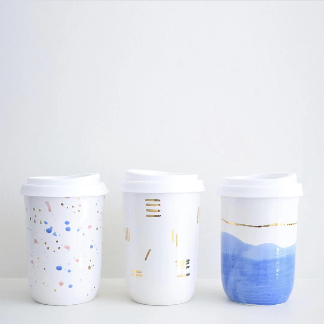 New Design Personalized Unique No Handle Ceramic Travel Mug With