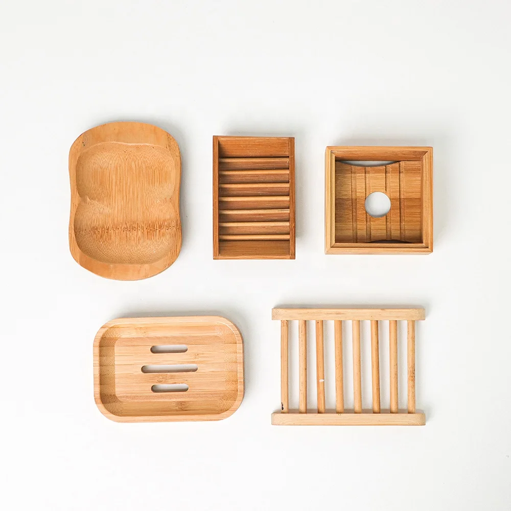 

Eco Natural Handmade Beech Modern Travel Wood Soap Dish Holder Bathroom