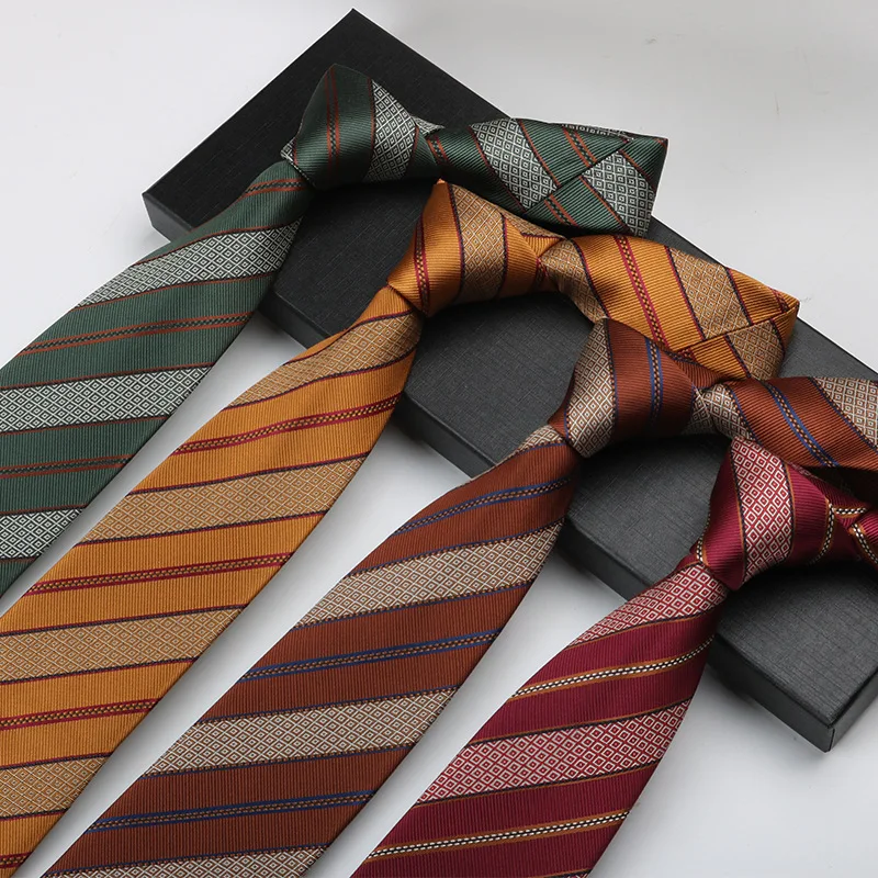 Wholesale Business Striped Necktie Men's 8cm High-end Paisley Patterned Wedding Polyester Tie for Banquet