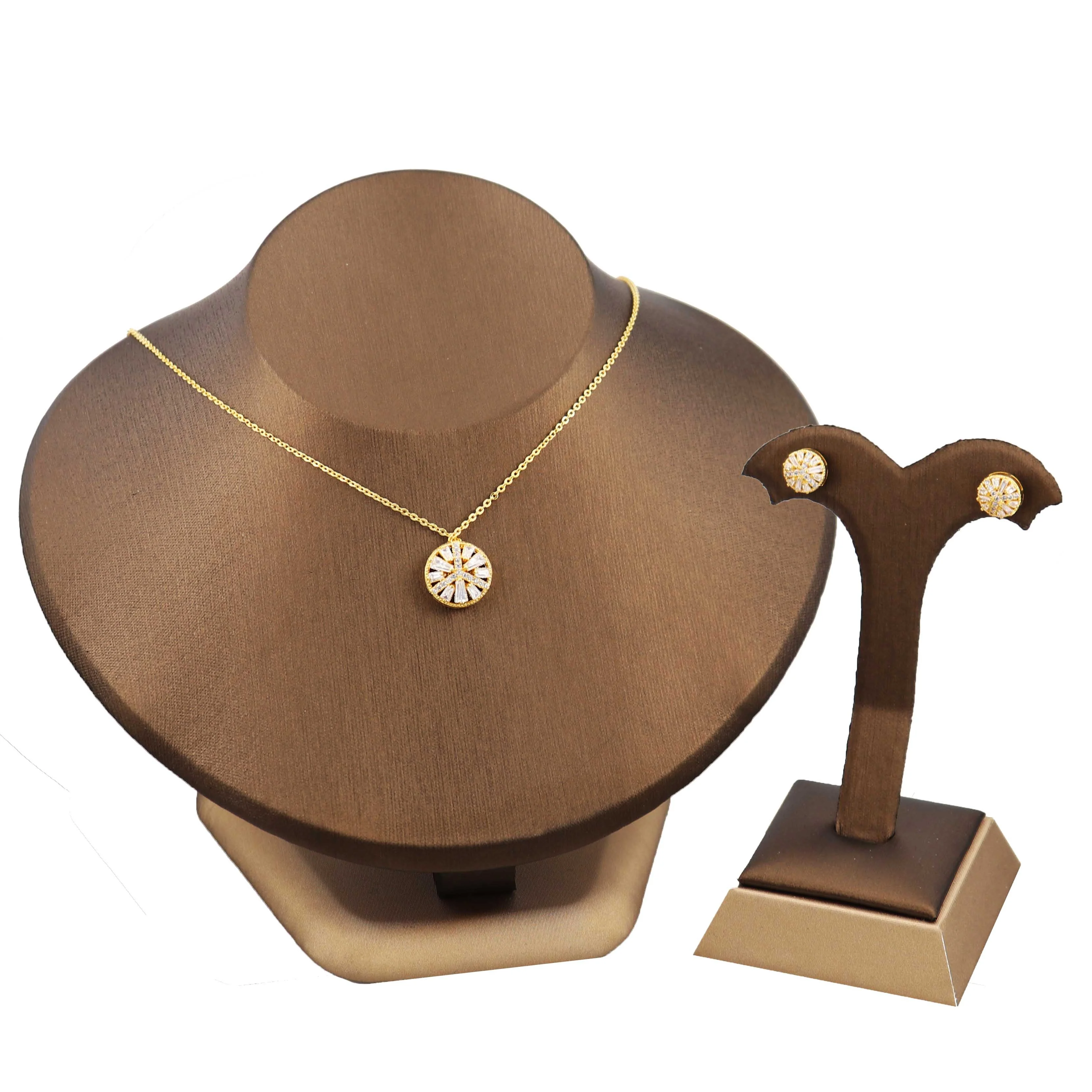 

Flags round jewelry sets 18k gold plated zircon women accessories jewelry set for teen girls