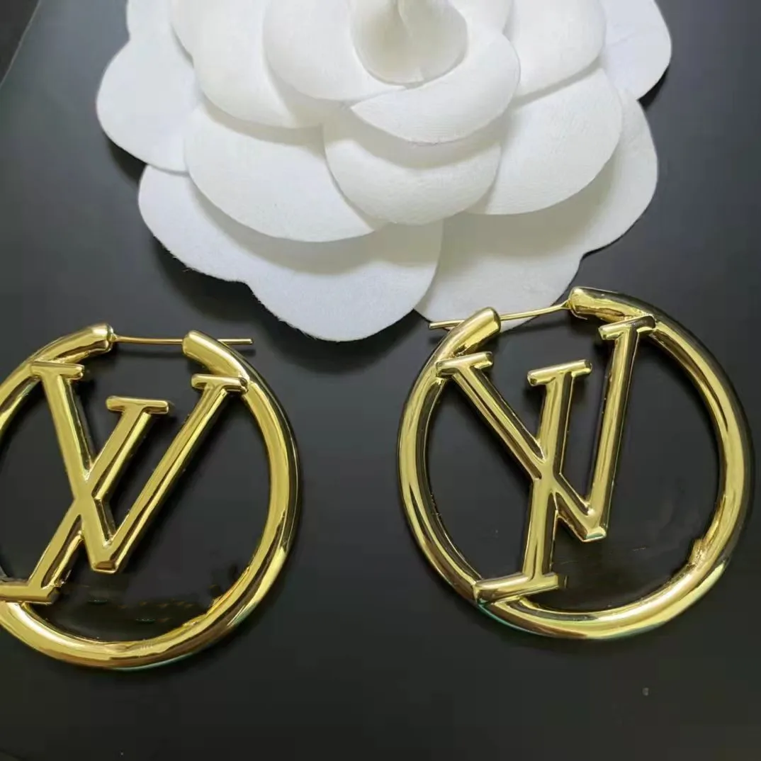 

Video Show High Quality Gift Famous Popular Designer Brand Jewelry Hoop Earrings, Gold, silver