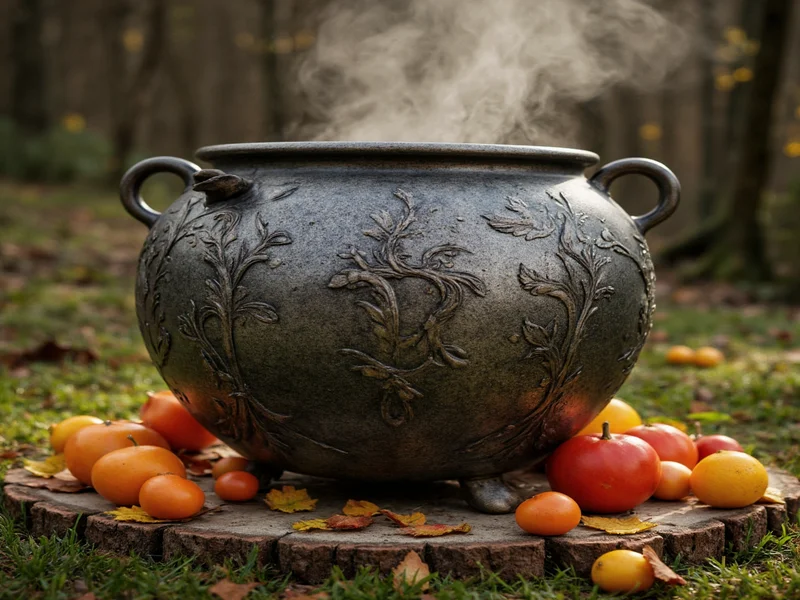 Personalized cauldron with botanical impressions