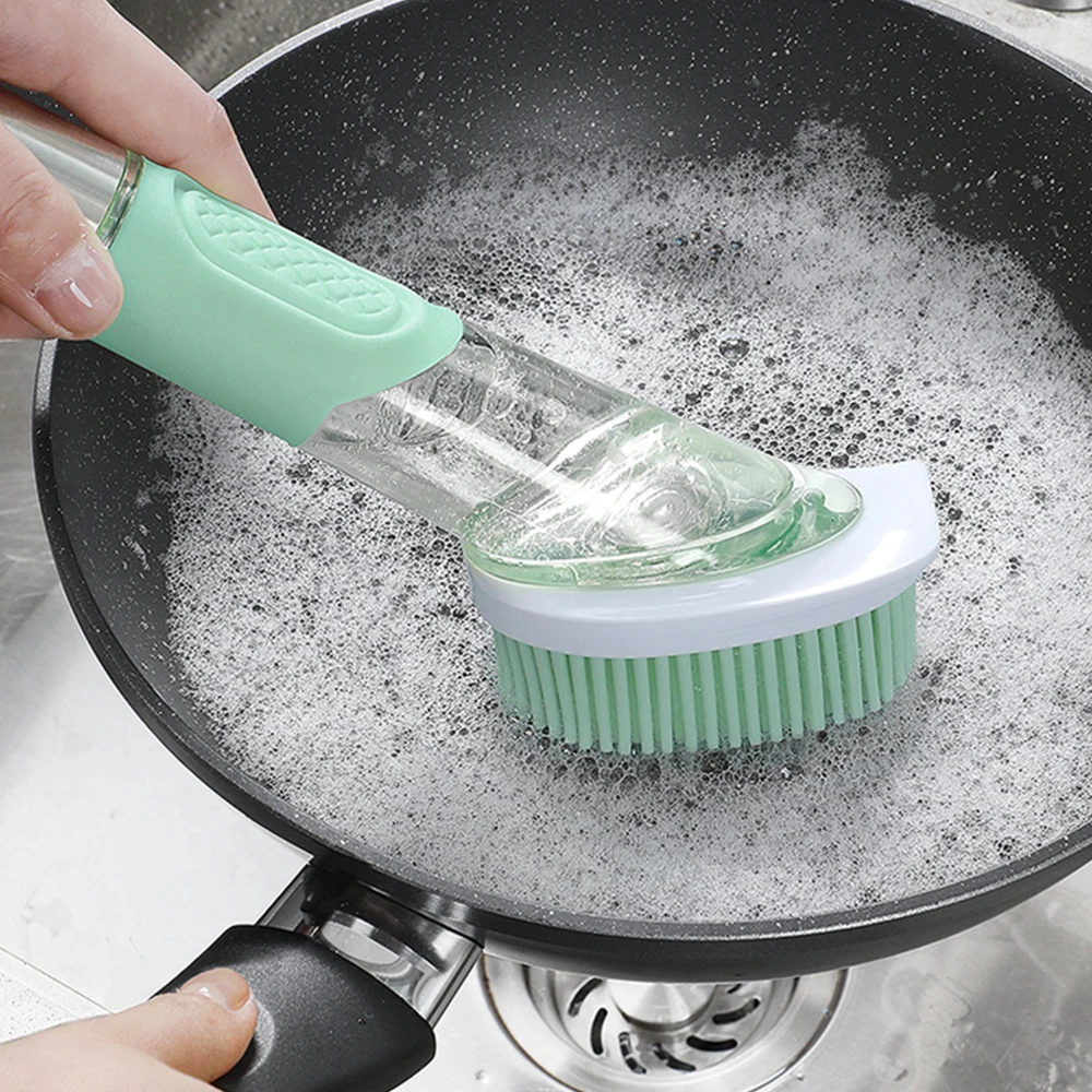 

JOYBOS Brush Pot Kitchen Long Handle Cleaning Brush Remove Oil Household Sponge Wash Dishes Brush