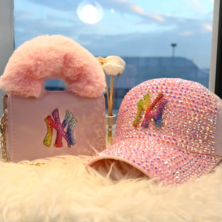 

wholesale glitter matching purse and hat 2021 new york ny hats and purses, 12 colour