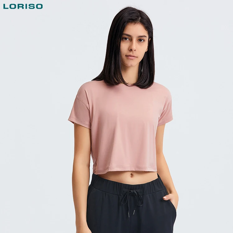 

2021 ladies women female mujer plain sublimation running gym workout croptop yoga tshirt fitness t shirt athletic sport t-shirt