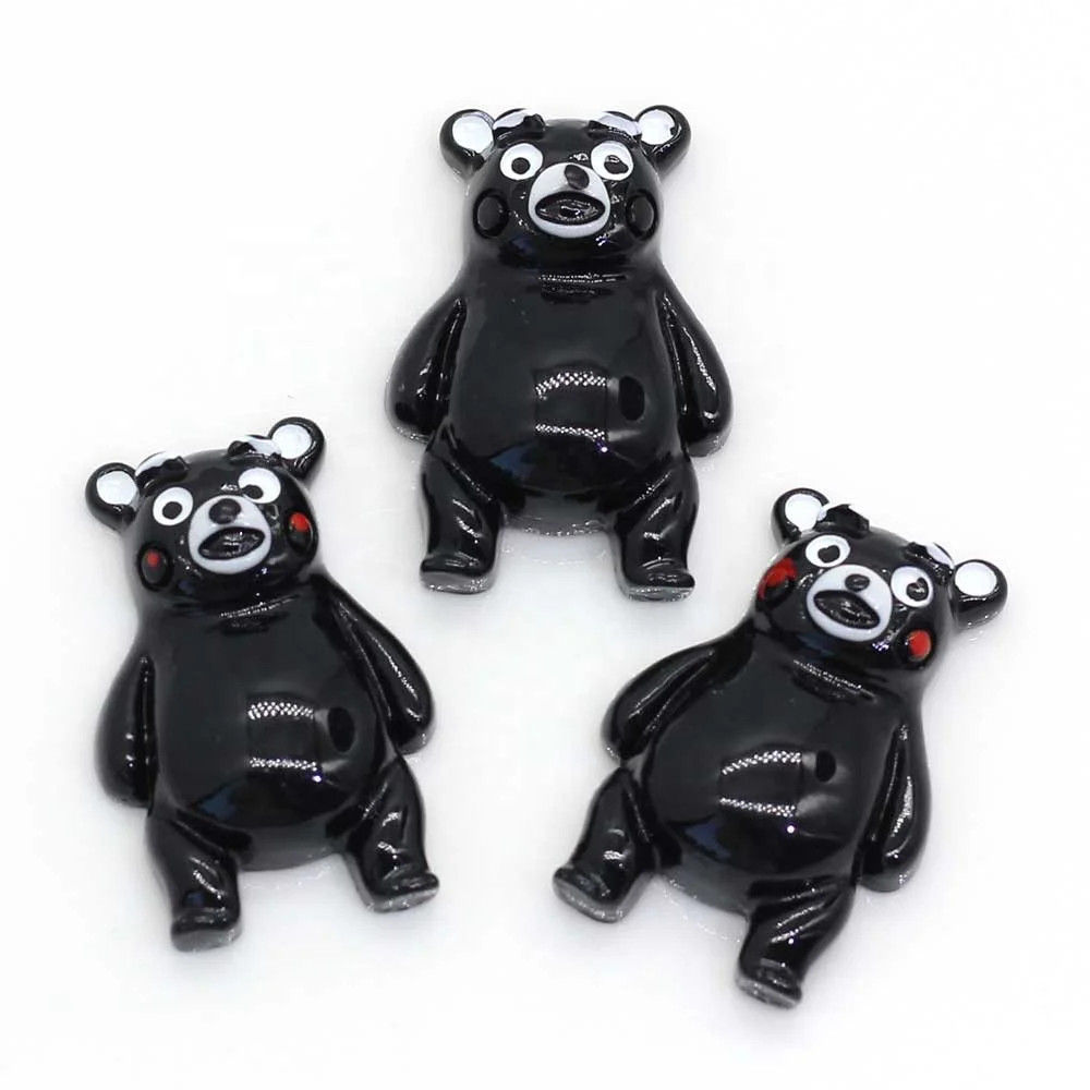 100Pcs Nhựa Phim Hoạt H&igrave;nh Gấu Đen Flat Lại DIY Resin Cabochon Phụ Kiện Scrapbooking Thủ C&ocirc;ng Mỹ Nghệ Trang Tr&iacute;