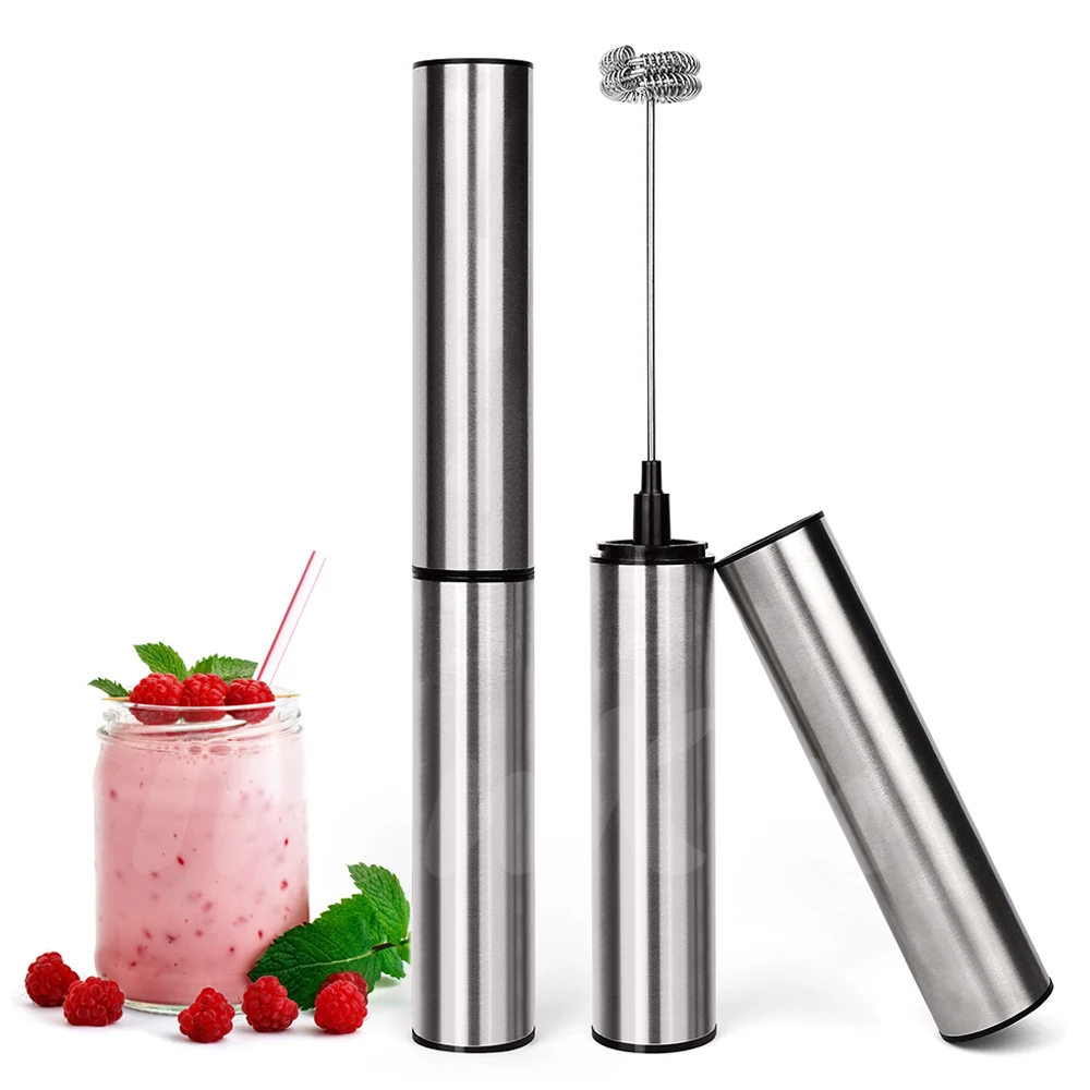 

Food Grade Electric Kitchen Milk Frother Handheld Drink Mixer Beater For Milk Coffee, Silver