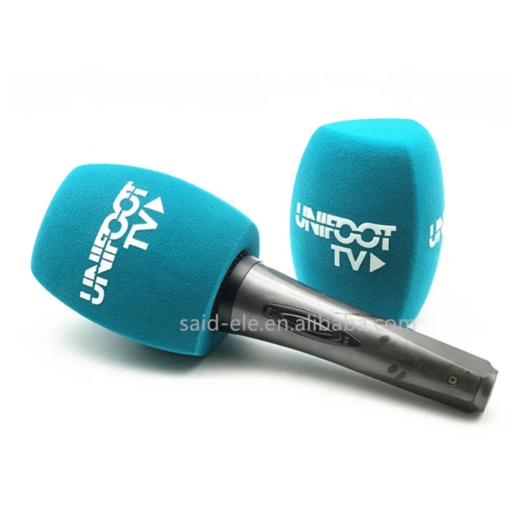 

Flocking Microphone Foam Cover Custom Printing Logo Mic Windshield Sponge For Outdoor TV Interview