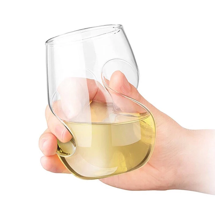 

High quality high borosilicate wine glasses Thumb Shaped Whisky Glass for drinking wine, Customized color