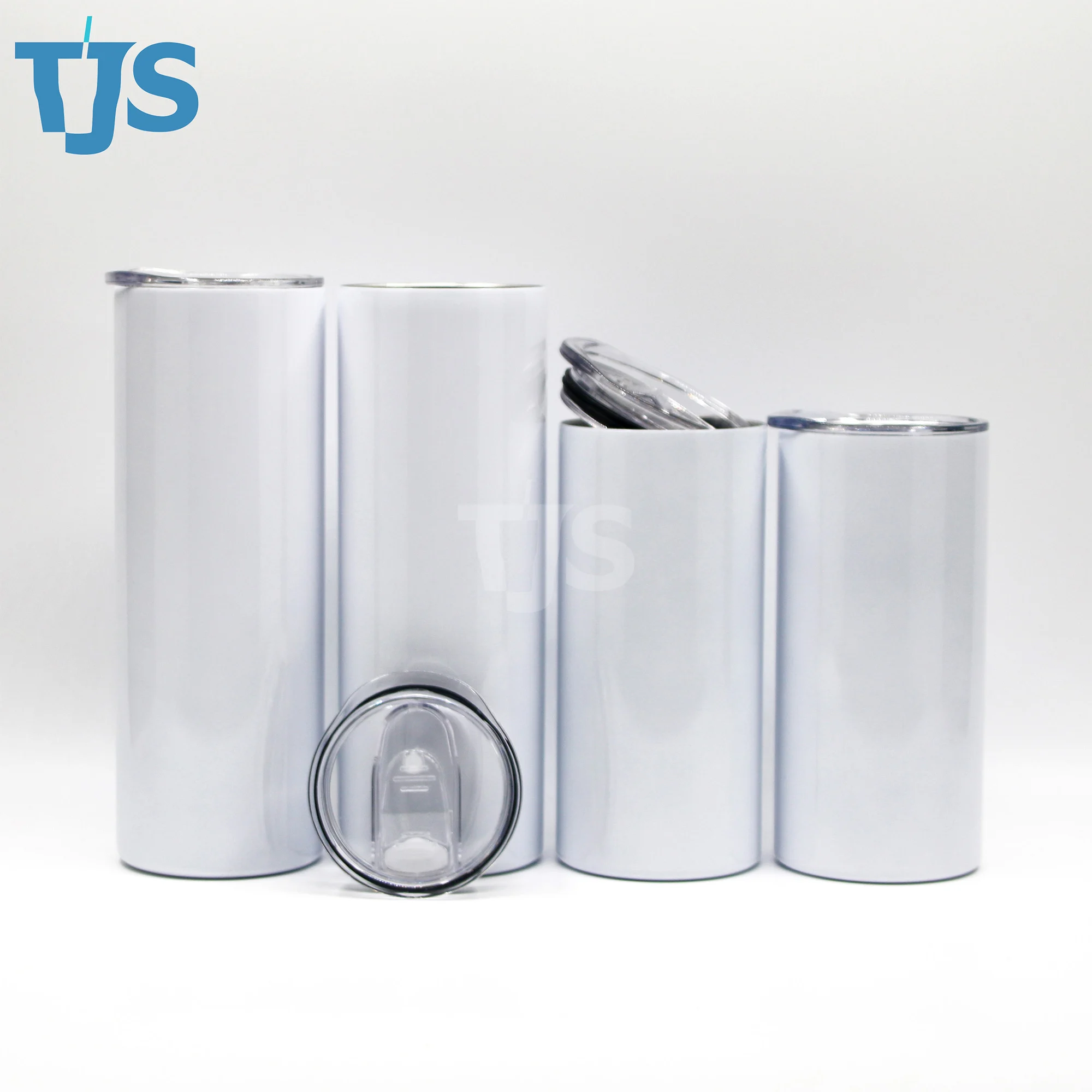 

2021 new stainless steel double wall vacuum insulated blanks 20oz sublimation straight skinny tumblers, White