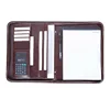zipper padfolio with calculator document file folder leather professional