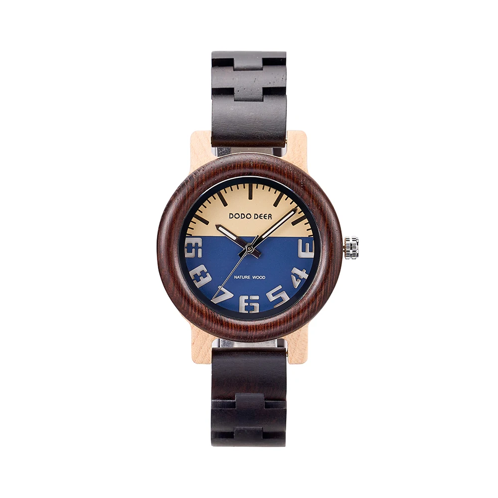 2026 Wholesale Luxury Fashion Antique Charm Black Wooden Women's Watch with Miyota Movement Personalized Custom Logo