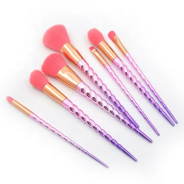 

Shinning 7pcs licorne makeup brushes makeup professional beauty brush sets makeup, As the picture