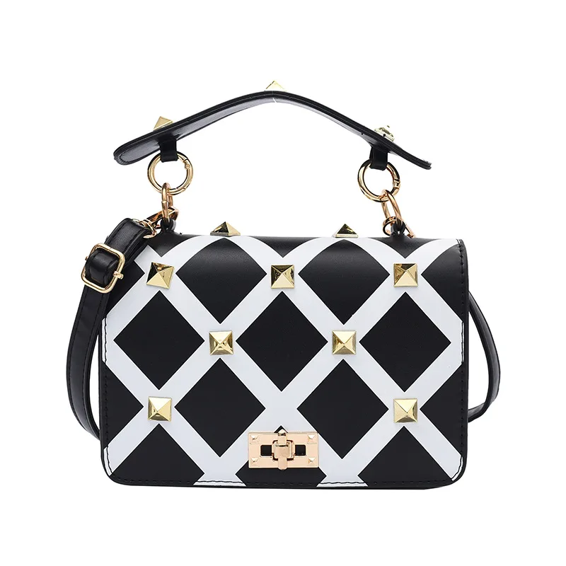 

Luxury Women's Handbag Studs Bag Stud Quilted Bags Rivet Metal Fashion Trends Genuine ladies leather bags