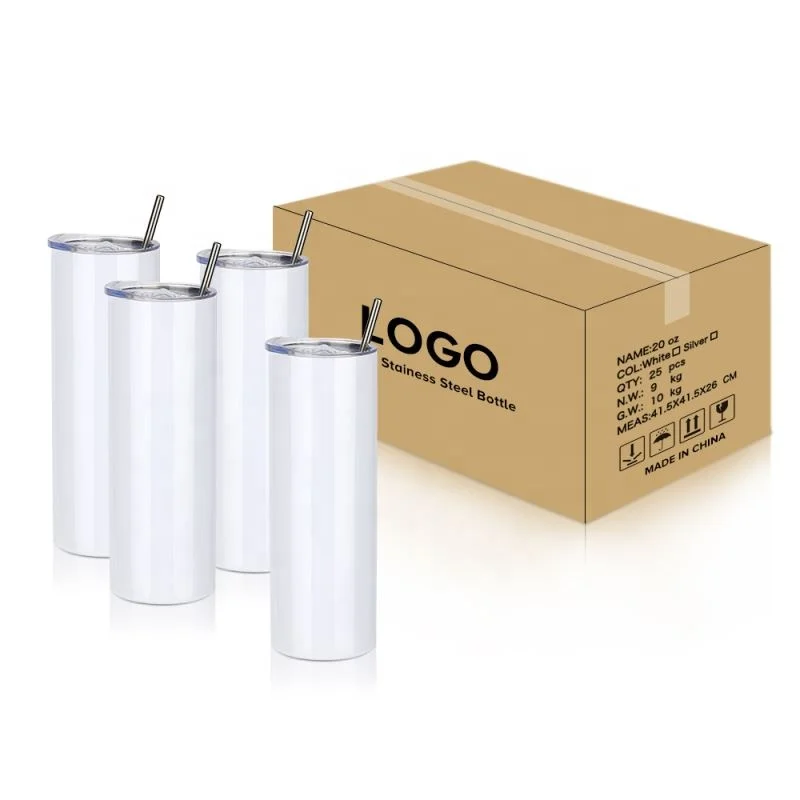 

New Sublimation Blanks Stainless Steel Tumbler with Straight Shape, White/silver/yellow/purple/green