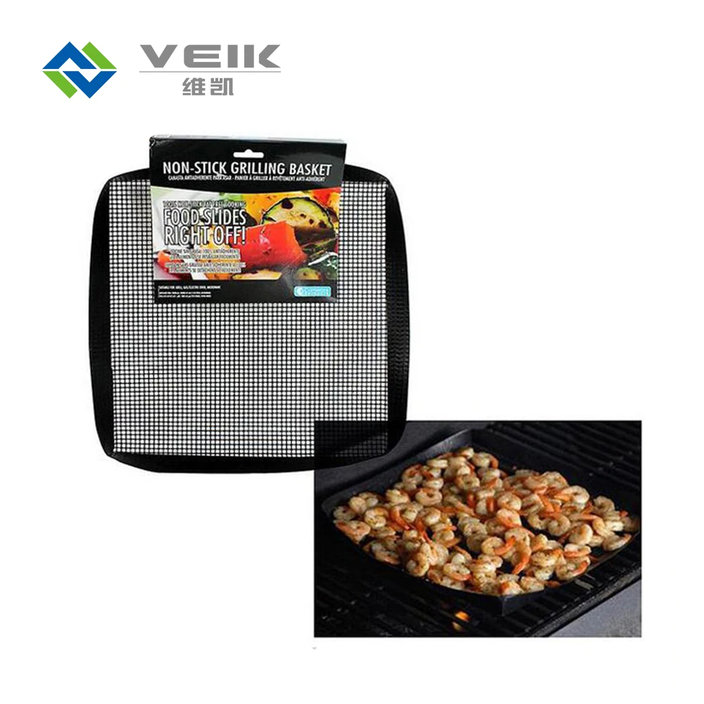 

PTFE Fiberglass Oven Cooking Mesh BBQ grill tray, Black brown