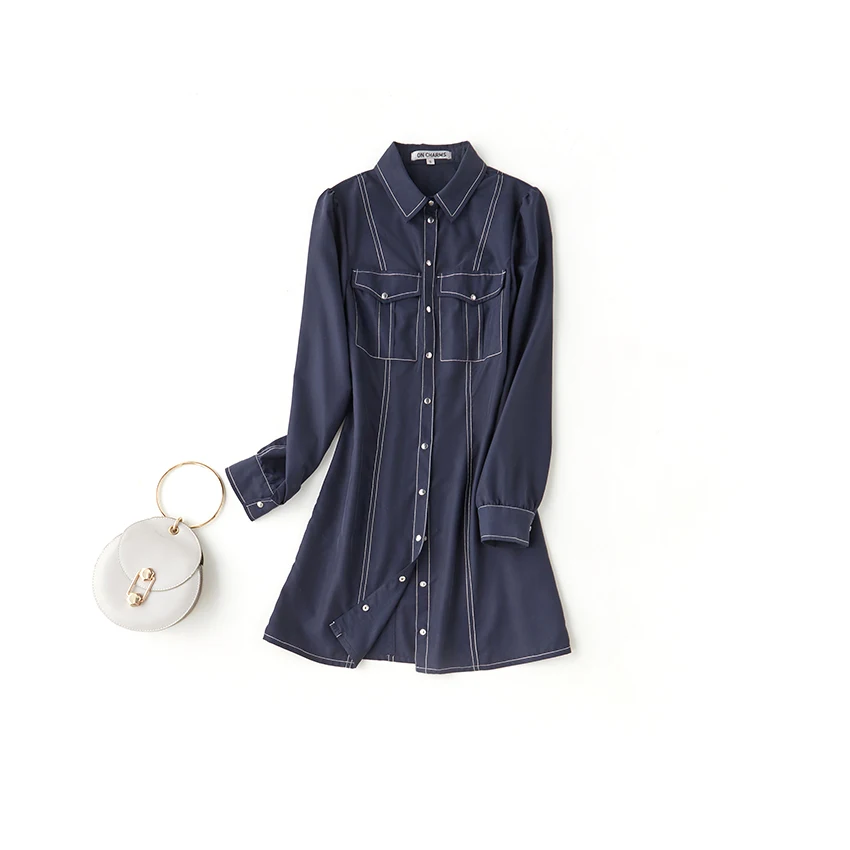 

New Arrival Women Clothes Multi color Casual Shirt Dress Female ladies dresses