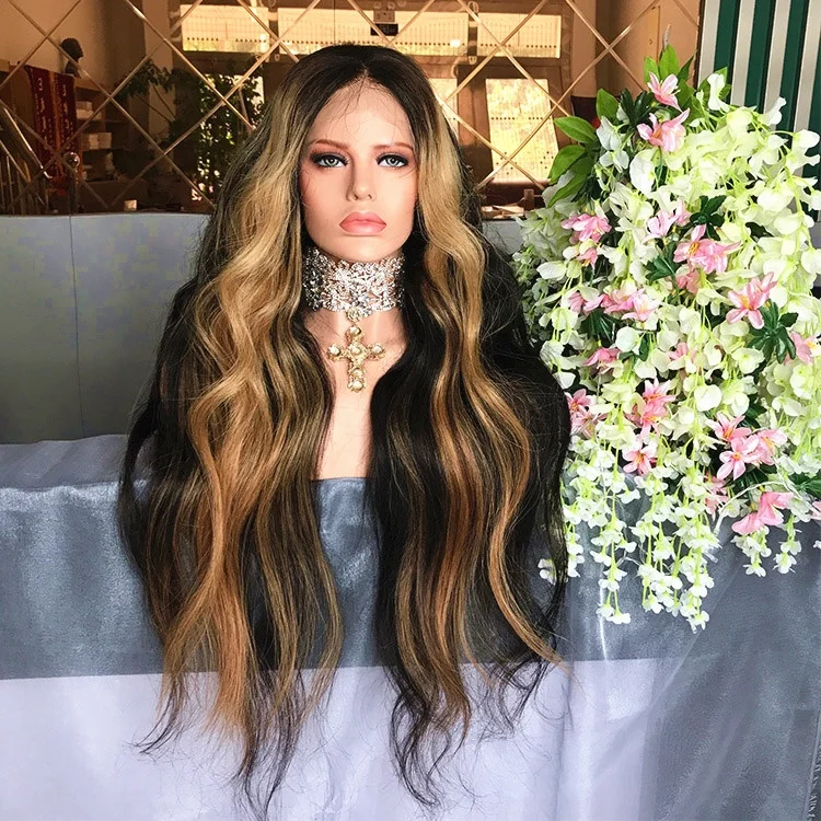 

Shy Lace Wig Body Wave Layer Ombre Lace Front Wig Chinese Hair Wig Store Long Length High Density For Model