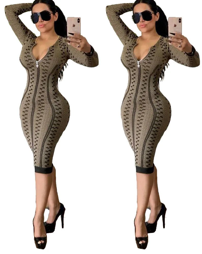 

91023-MX78 casual long sleeve plus size bodycon ladies dresses