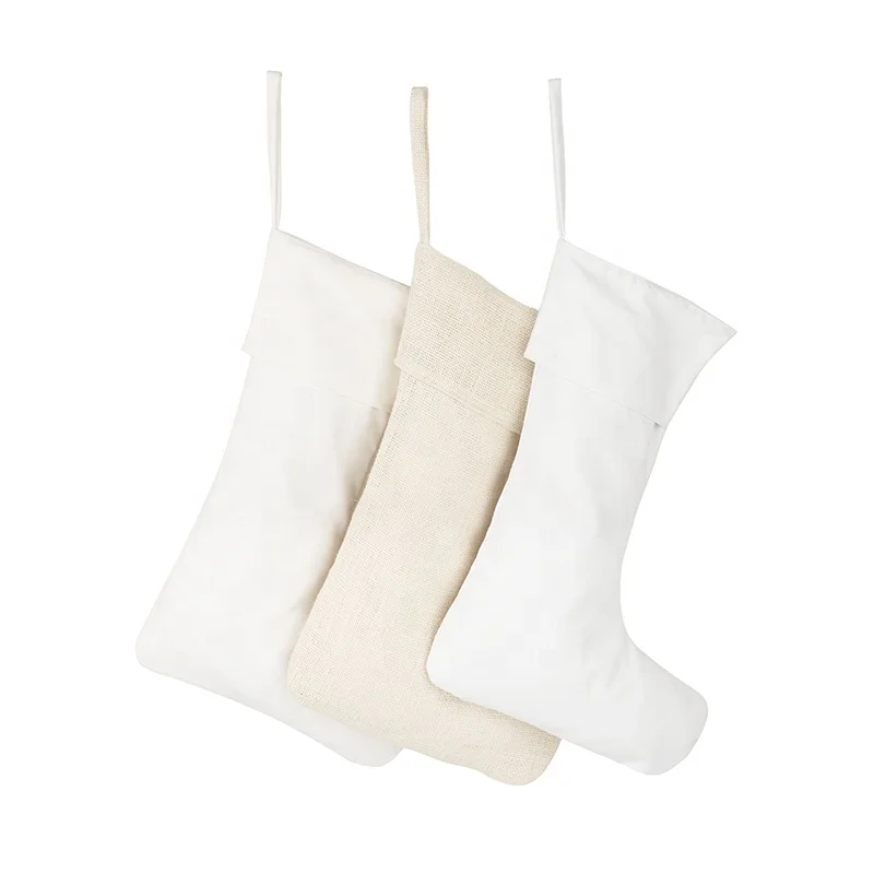 

Monogrammed Christmas Stockings White Beige Plain Personalized Christmas Stockings, As pics show