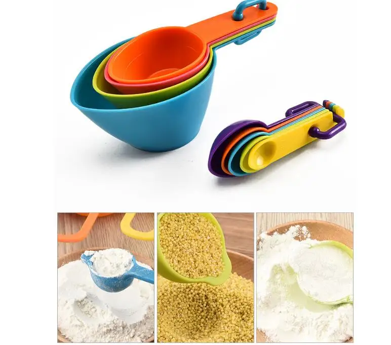 

Plastic Measuring Spoons Set Kitchen Measuring Cups for Dry Liquid Ingredients Wholesale Baking Utensil Tools, As pic