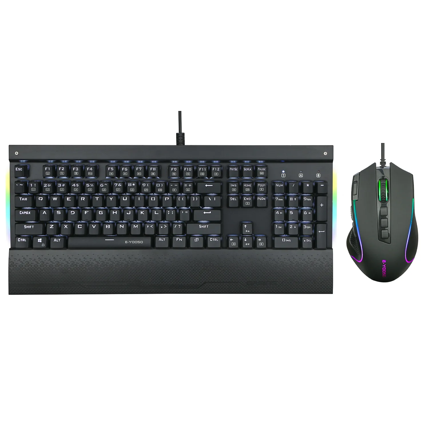 

Colorful Back-lit Style Alloy Panel Ergonomic Reddragon s101 gaming Keyboard And Mouse Combo, Black