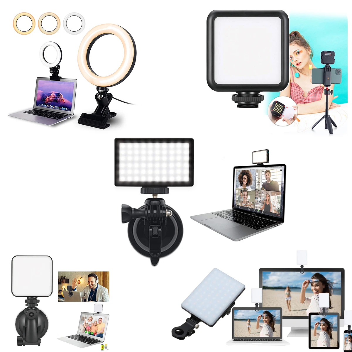 

6 8 10 inch 360 Rotation Video Conference Computer Laptop Ringlight LED Selfie Ring Lamp Ring Light with Clamp for Tiktok Vlog