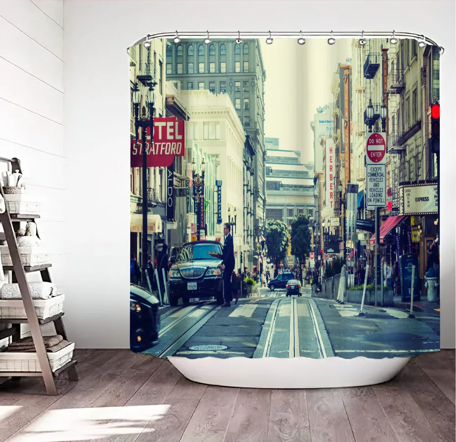 

Wholesale Custom Newest Polyester 3D Printing Bathroom Linen Shower Curtains For Fabric, Customer's request bath curtain