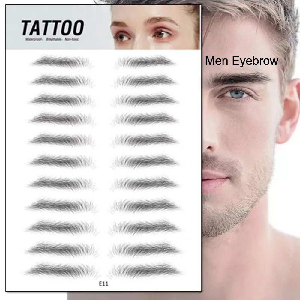 

Men Eyebrow Temporary Transfer Eyebrow Sticker For Microblading Academy & Beginner Training, Transparent & black