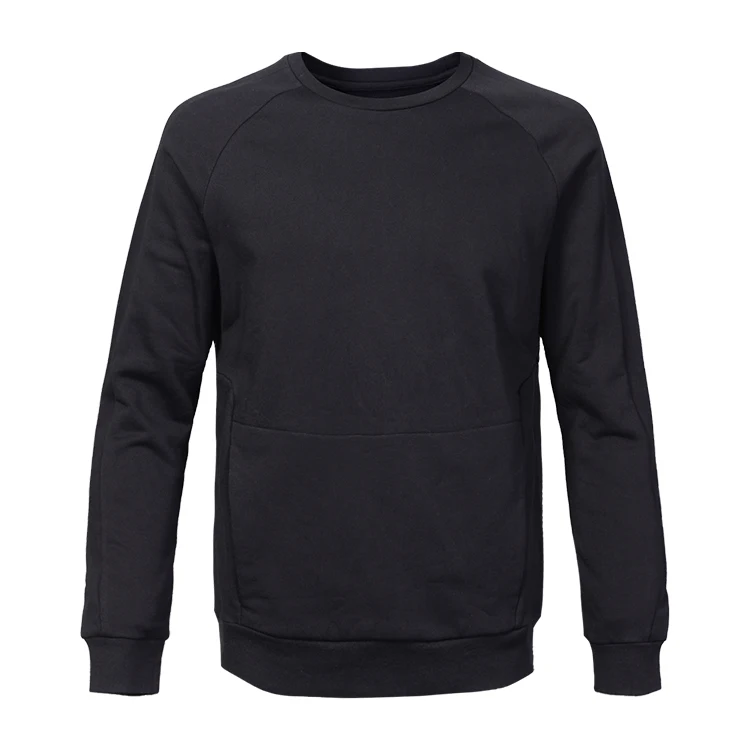 Wholesale Mens Plain Black Pocket Sweatshirt No Hood,Mens Crewneck ...