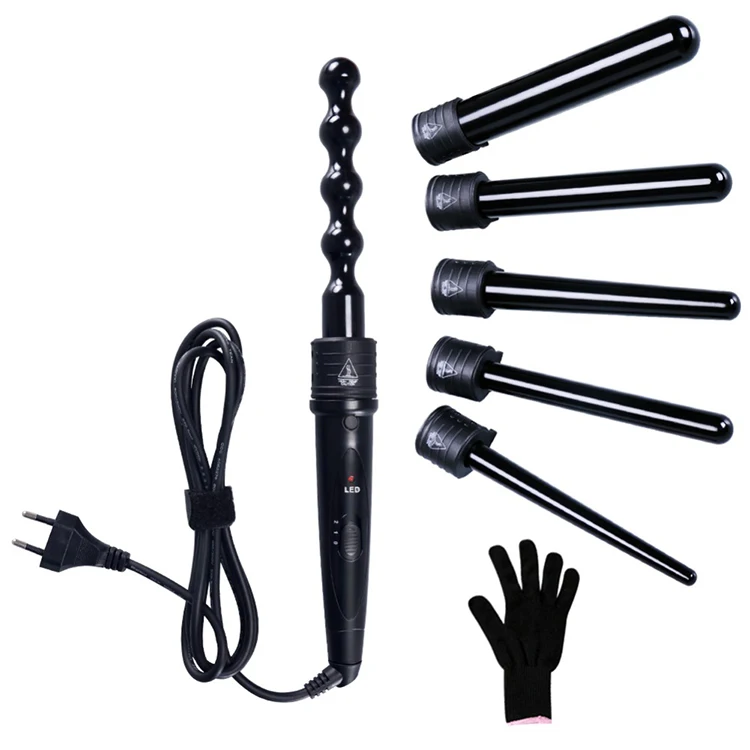 

3 In 1 Interchangeable 6 In 1 Hair Curler Set Household Multifunction Led Display Hair Curler Curling Wands