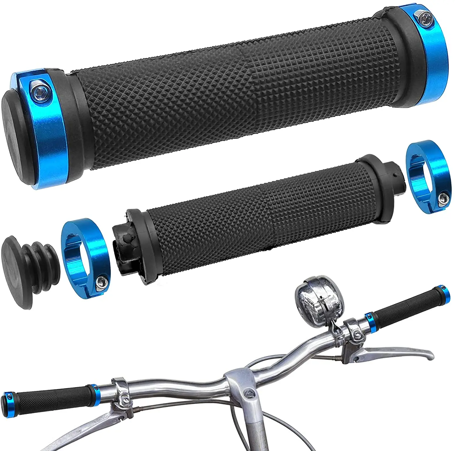 

New Image Bicycle Handlebar Grips Ergonomic Anti-Skid Rubber Lock-onMountain Bike Handlebars End Grips For Bicycle Accessories