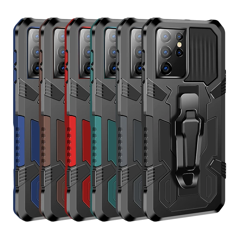 

Multi-Function Belt Clip Armor Mobile Phone Cases For Samsung Galaxy S30+ S20 Ultra M31 S20FE A42 5G Rugged Phone Cover Fundas